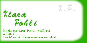 klara pohli business card